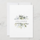Elegant groen rustiek land botanische bruiloft kaart (Achterkant)