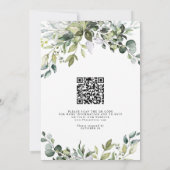 Elegant groen rustieke botanische QR-code bruiloft Kaart (Achterkant)
