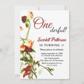 Elegant groen rustieke Rozen Bloemen 1e Verjaardag Kaart (Voorkant)