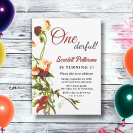 Elegant groen rustieke Rozen Bloemen 1e Verjaardag Kaart