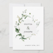 Elegant groen | Sage Green Waterverf bruiloft Kaart (Voorkant)
