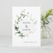 Elegant groen | Sage Green Waterverf bruiloft Kaart (Staand voorkant)