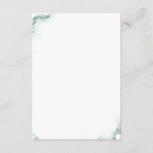 Elegant Groen, Sage Waterverf, Bruiloft Details Informatiekaartje (Achterkant)