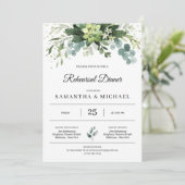 Elegant groen sappige bladeren bloemenrepetitie kaart (Staand voorkant)