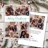 Elegant Groen Script 5 Fotocollage Kerstmis Feestdagenkaart