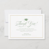 Elegant groen script Bedankt Afstudeerder Pet Afst (Voorkant)