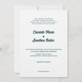 Elegant Groen Script Eenvoudige Huwelijksuitnodigi Kaart (Voorkant)