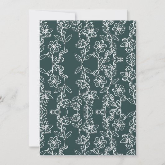 Elegant Groen Script Eenvoudige Huwelijksuitnodigi Kaart (Achterkant)