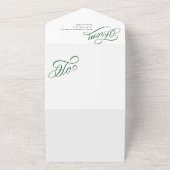 Elegant groen script Happy Holiday fotokaart All In One Uitnodiging (Buitenkant)