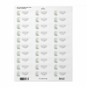 Elegant groen & script huwelijksadreslabel etiket (Full Sheet)