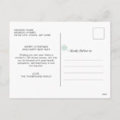 Elegant Groen Script Vrolijk Kerstmis Fotocollage Feestdagenkaart (Achterkant)