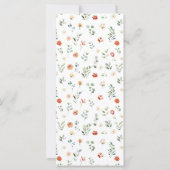 Elegant groen sinaasappel bloemenbruiloft menukaar (Achterkant)