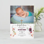 ELEGANT GROEN, SINAASAPPEL, ROOD & WIJN BABY DOOP KAART (Staand voorkant)