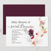 ELEGANT GROEN, SINAASAPPEL, ROOD & WIJN BABY SHOWE KAART (Voorkant / Achterkant)