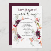 ELEGANT GROEN, SINAASAPPEL, ROOD & WIJN BABY SHOWE KAART (Voorkant / Achterkant)