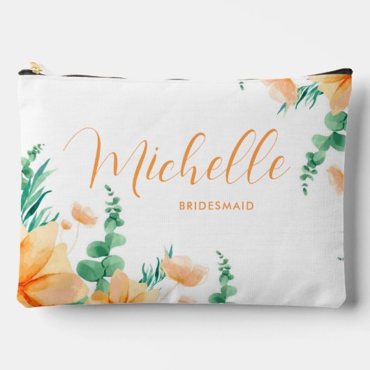 Elegant Groen Sinaasappel Rustieke Wildbloemen Bru Etui (Voorkant)