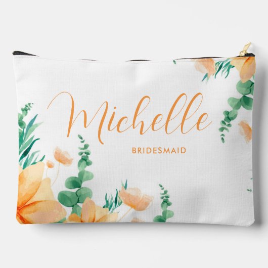 Elegant Groen Sinaasappel Rustieke Wildbloemen Bru Etui (Achterkant)