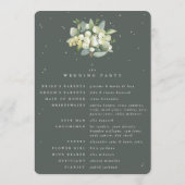 Elegant Groen Snowberry+Eucalyptus Boeket Bruiloft Programmakaart (Achterkant)