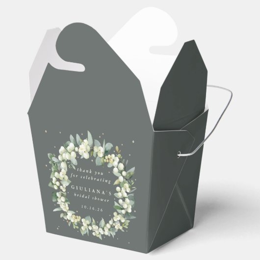 Elegant Groen Snowberry+Eucalyptus Vrijgezellenfee Bedankdoosjes (Geopend)