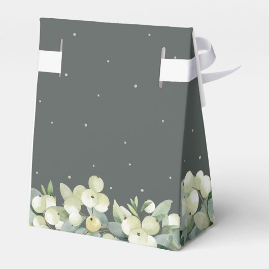 Elegant Groen Snowberry+Eucalyptus Vrijgezellenfee Bedankdoosjes (Achterkant)