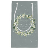 Elegant Groen Snowberry+Eucalyptus Vrijgezellenfee Klein Cadeauzakje (Voorkant)