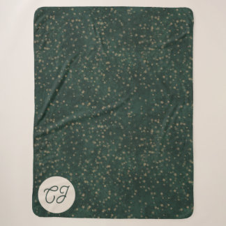 Elegant groen sterrenhemelmonogram sherpa deken