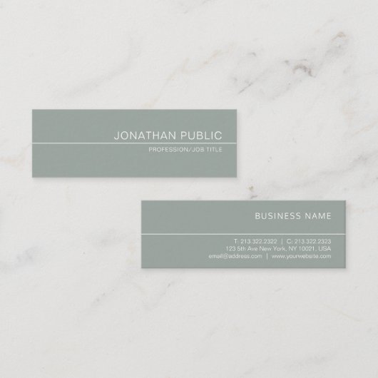 Elegant groen stijlvol design, luxe Professional Mini Visitekaartje (Voorkant / Achterkant)