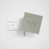 Elegant Groen Stylist Boho Modern Uniek Trendy Vierkante Visitekaartje