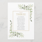 Elegant groen tafelnummer zitkaart (Achterkant)