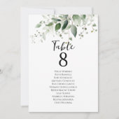 Elegant groen tafelnummer zitkaart kaarten (Voorkant)