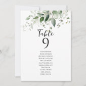 Elegant groen tafelnummer zitkaart kaarten (Voorkant)