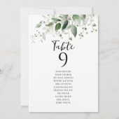 Elegant groen tafelnummer zitkaart kaarten (Achterkant)