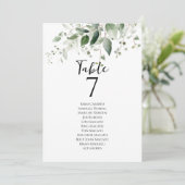 Elegant groen tafelnummer zitkaart kaarten (Staand voorkant)