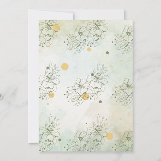 elegant groen Thanksgiving Rustiek diner Kaart (Achterkant)