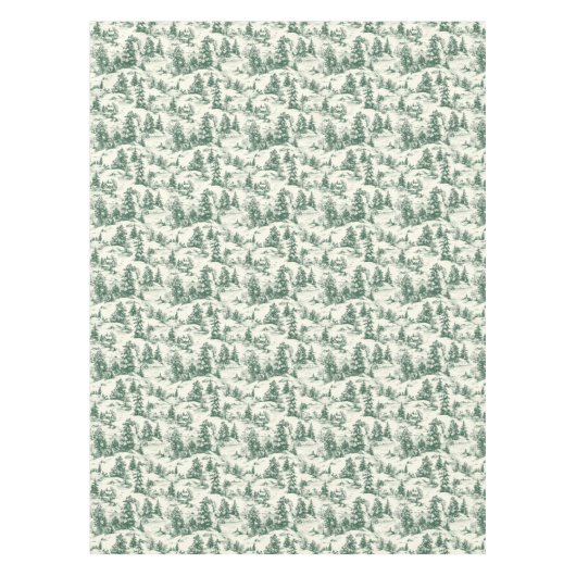 Elegant groen toilet Frans land Kerstmis Tafelkleed (Voorkant)