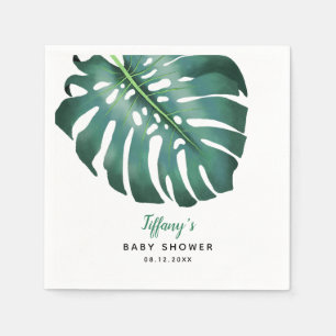 Elegant groen tropisch blad Baby shower Servet
