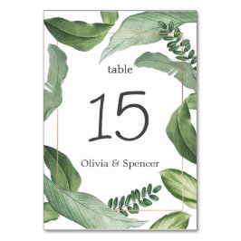 Elegant groen tropisch groen. Natuur bruiloft Kaart