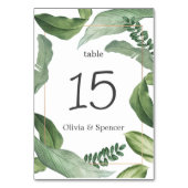 Elegant groen tropisch groen. Natuur bruiloft Kaart (Achterkant)