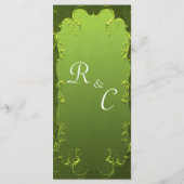 Elegant groen trouwreceptie menu (Achterkant)