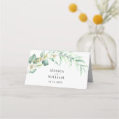 Elegant groen Trouwtafel Place Card Plaatskaartje (Achterkant)