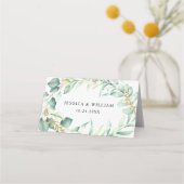 Elegant groen Trouwtafel Place Card Plaatskaartje (Achterkant)