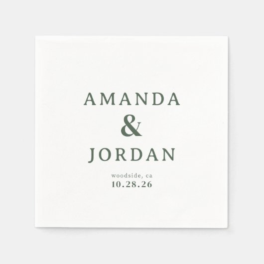 Elegant groen typografisch servet (Voorkant)