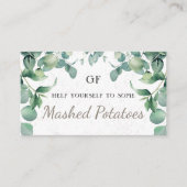 Elegant groen Uniek Catering Dish Plaatskaarten Plaatskaartje (Voorkant)