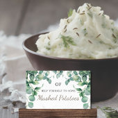 Elegant groen Uniek Catering Dish Plaatskaarten Plaatskaartje