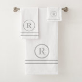 Elegant Groen Uniek Monogram van het hedendaagse S Bad Handdoek (Insitu)