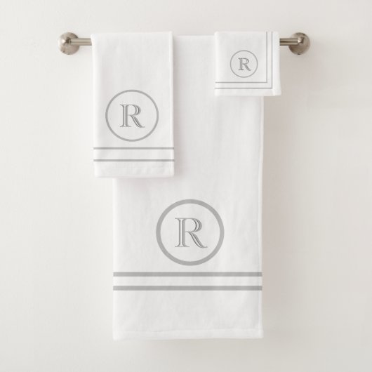 Elegant Groen Uniek Monogram van het hedendaagse S Bad Handdoek (Insitu)