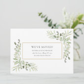 Elegant groen verhuizen aankondiging (Staand voorkant)