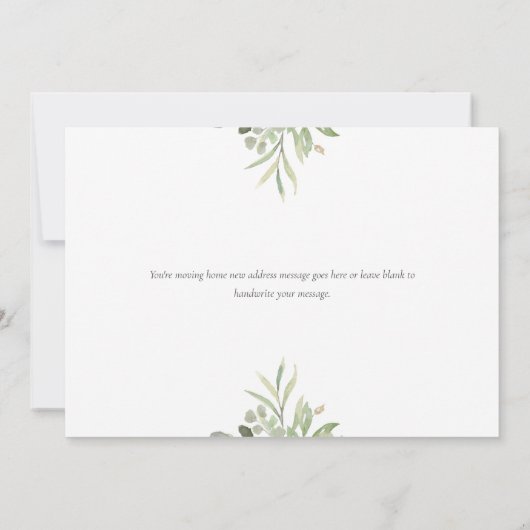 Elegant groen verhuizen aankondiging (Achterkant)
