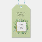 Elegant groen Verjaardag Custom Botanische gunst Cadeaulabel (Voorkant)