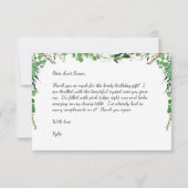 Elegant groen Verjaardag Dank u Bedankkaart (Achterkant)